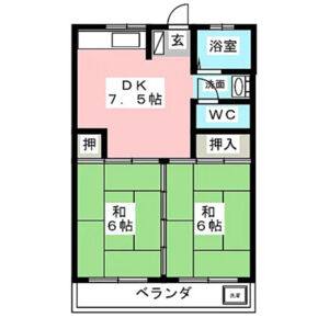 2DK 間取り図