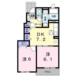 2DK 間取り図