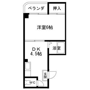 1DK 間取り図