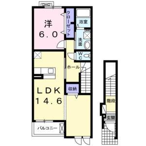 1LDK 間取り図