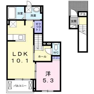 1LDK 間取り図