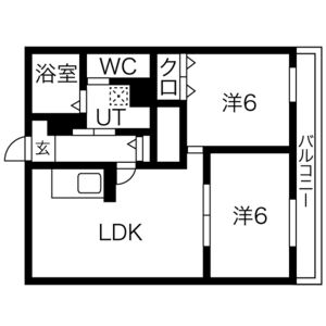 2LDK 間取り図
