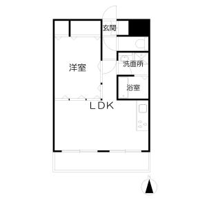 1LDK 間取り図