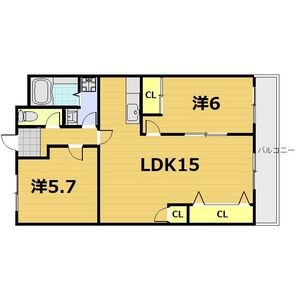 2LDK 間取り図