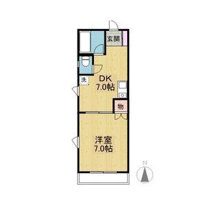 1DK 間取り図
