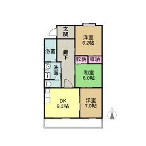 3DK 間取り図