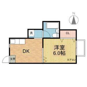 1K 間取り図