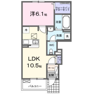 1LDK 間取り図