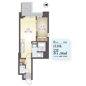 1LDK 間取り図