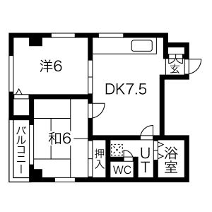 2DK 間取り図