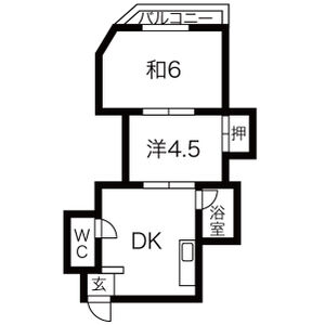 2DK 間取り図