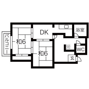 2DK 間取り図