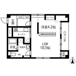 1K 間取り図