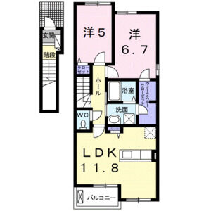 2LDK 間取り図