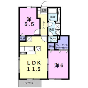 2LDK 間取り図