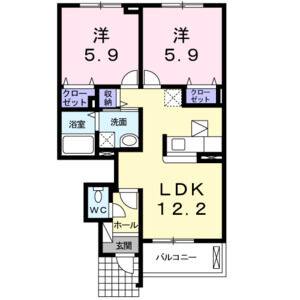 2LDK 間取り図