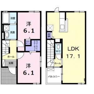 2LDK 間取り図