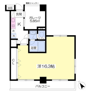 1K 間取り図