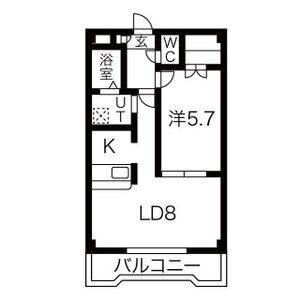 1LDK 間取り図