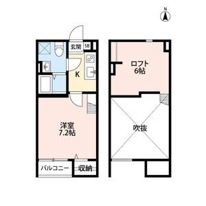 1K 間取り図