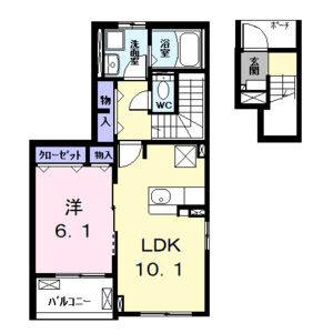 1LDK 間取り図