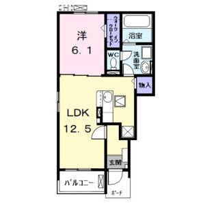 1LDK 間取り図