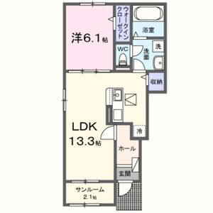 1LDK 間取り図