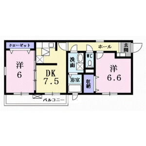 2DK 間取り図