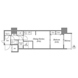 1DK 間取り図