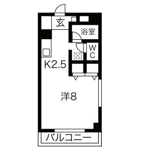 1K 間取り図