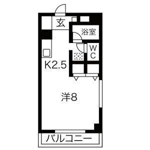 1K 間取り図
