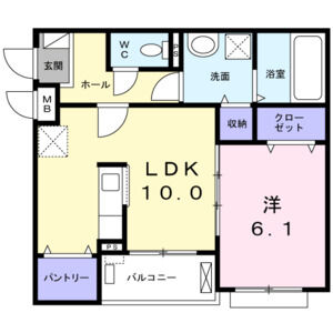 1LDK 間取り図