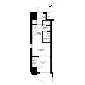 1DK 間取り図