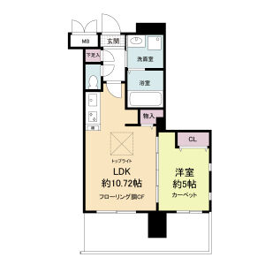 1LDK 間取り図