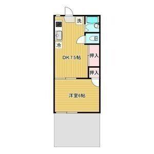 1DK 間取り図