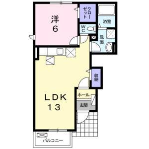 1LDK 間取り図