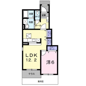 1LDK 間取り図