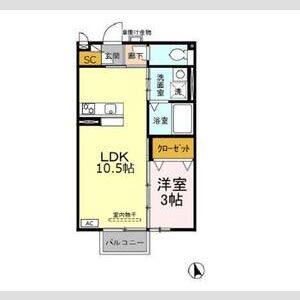 1LDK 間取り図