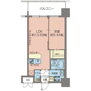 1LDK 間取り図