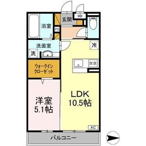 1LDK 間取り図