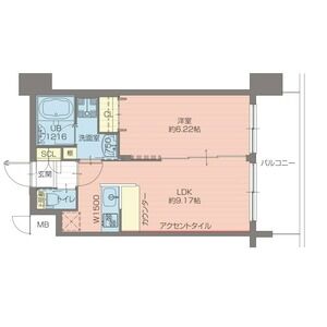 1LDK 間取り図