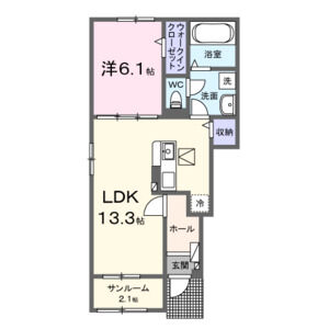 1LDK 間取り図