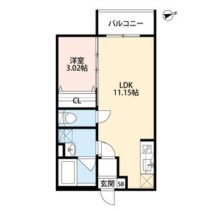 1LDK 間取り図