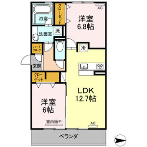 2LDK 間取り図