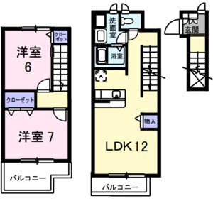 2LDK 間取り図