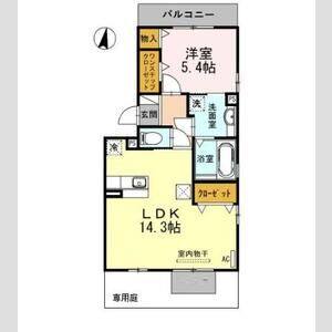 1LDK 間取り図