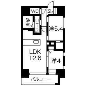 1DK 間取り図