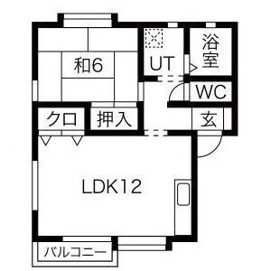 1LDK 間取り図