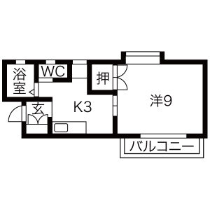 1K 間取り図