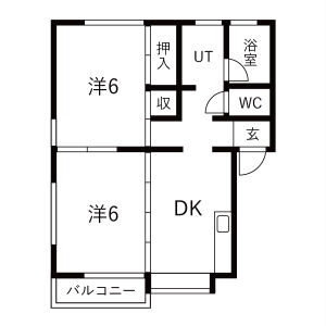 2DK 間取り図